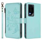 For Honor GT 5G Butterfly Love Flower Multi-card Zipper Wallet Leather Phone Case(Mint Green) - 2