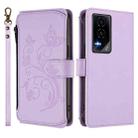 For Honor GT 5G Butterfly Love Flower Multi-card Zipper Wallet Leather Phone Case(Light Purple) - 2