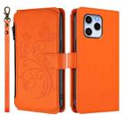 For Honor 60 SE 5G Butterfly Love Flower Multi-card Zipper Wallet Leather Phone Case(Orange) - 2