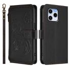 For Honor 60 SE 5G Butterfly Love Flower Multi-card Zipper Wallet Leather Phone Case(Black) - 2