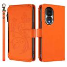 For Honor 80 5G Butterfly Love Flower Multi-card Zipper Wallet Leather Phone Case(Orange) - 2