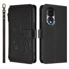For Honor 80 5G Butterfly Love Flower Multi-card Zipper Wallet Leather Phone Case(Black) - 2