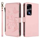 For Honor 80 GT 5G Butterfly Love Flower Multi-card Zipper Wallet Leather Phone Case(Pink) - 2