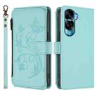 For Honor 90 Lite 5G / X50i 5G Butterfly Love Flower Multi-card Zipper Wallet Leather Phone Case(Mint Green) - 2