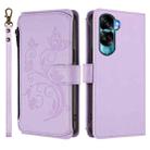 For Honor 90 Lite 5G / X50i 5G Butterfly Love Flower Multi-card Zipper Wallet Leather Phone Case(Light Purple) - 2