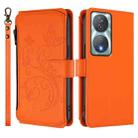 For Honor 90 Smart 5G / X7b 5G / 4G Butterfly Love Flower Multi-card Zipper Wallet Leather Phone Case(Orange) - 2