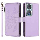 For Honor 90 Smart 5G / X7b 5G / 4G Butterfly Love Flower Multi-card Zipper Wallet Leather Phone Case(Light Purple) - 2