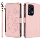For Honor 200 Lite 5G Global Butterfly Love Flower Multi-card Zipper Wallet Leather Phone Case(Pink) - 2