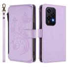 For Honor 200 Lite 5G Global Butterfly Love Flower Multi-card Zipper Wallet Leather Phone Case(Light Purple) - 2