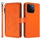 For Honor 200 Smart 5G / X7c 4G Butterfly Love Flower Multi-card Zipper Wallet Leather Phone Case(Orange) - 2