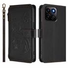 For Honor 400 Smart Butterfly Love Flower Multi-card Zipper Wallet Leather Phone Case(Black) - 2