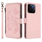 For Honor 400 Smart Butterfly Love Flower Multi-card Zipper Wallet Leather Phone Case(Pink) - 2