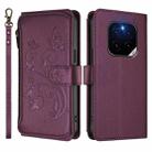 For Honor GT Pro 5G Butterfly Love Flower Multi-card Zipper Wallet Leather Phone Case(Dark Purple) - 2