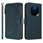 For Honor GT Pro 5G Butterfly Love Flower Multi-card Zipper Wallet Leather Phone Case(Dark Green) - 2
