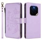 For Honor GT Pro 5G Butterfly Love Flower Multi-card Zipper Wallet Leather Phone Case(Light Purple) - 2