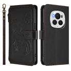 For Honor Magic6 Pro 5G Butterfly Love Flower Multi-card Zipper Wallet Leather Phone Case(Black) - 2