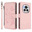 For Honor Magic6 Pro 5G Butterfly Love Flower Multi-card Zipper Wallet Leather Phone Case(Pink) - 2