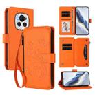 For Honor Magic6 5G Butterfly Love Flower Multi-card Zipper Wallet Leather Phone Case(Orange) - 1