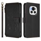 For Honor Magic6 5G Butterfly Love Flower Multi-card Zipper Wallet Leather Phone Case(Black) - 2
