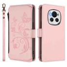 For Honor Magic6 5G Butterfly Love Flower Multi-card Zipper Wallet Leather Phone Case(Pink) - 2