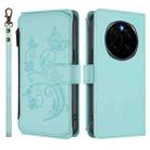 For Honor Magic7 5G Butterfly Love Flower Multi-card Zipper Wallet Leather Phone Case(Mint Green) - 2