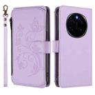 For Honor Magic7 5G Butterfly Love Flower Multi-card Zipper Wallet Leather Phone Case(Light Purple) - 2
