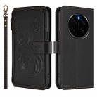 For Honor Magic7 Pro 5G Butterfly Love Flower Multi-card Zipper Wallet Leather Phone Case(Black) - 2