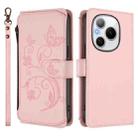 For Honor Power 5G Butterfly Love Flower Multi-card Zipper Wallet Leather Phone Case(Pink) - 2