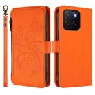 For Honor X5b 4G / X5b Plus 4G Butterfly Love Flower Multi-card Zipper Wallet Leather Phone Case(Orange) - 2