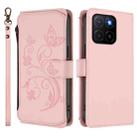 For Honor X5b 4G / X5b Plus 4G Butterfly Love Flower Multi-card Zipper Wallet Leather Phone Case(Pink) - 2