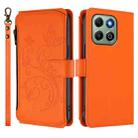 For Honor X6b 4G / X6a 4G Butterfly Love Flower Multi-card Zipper Wallet Leather Phone Case(Orange) - 2