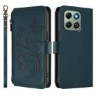 For Honor X6b 4G / X6a 4G Butterfly Love Flower Multi-card Zipper Wallet Leather Phone Case(Dark Green) - 2