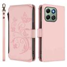 For Honor X6b 4G / X6a 4G Butterfly Love Flower Multi-card Zipper Wallet Leather Phone Case(Pink) - 2