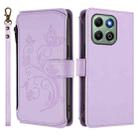 For Honor X6b 4G / X6a 4G Butterfly Love Flower Multi-card Zipper Wallet Leather Phone Case(Light Purple) - 2