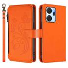 For Honor X7a 4G / Play7T 5G Butterfly Love Flower Multi-card Zipper Wallet Leather Phone Case(Orange) - 2