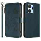 For Honor X7a 4G / Play7T 5G Butterfly Love Flower Multi-card Zipper Wallet Leather Phone Case(Dark Green) - 2
