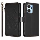 For Honor X7a 4G / Play7T 5G Butterfly Love Flower Multi-card Zipper Wallet Leather Phone Case(Black) - 2