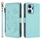 For Honor X7a 4G / Play7T 5G Butterfly Love Flower Multi-card Zipper Wallet Leather Phone Case(Mint Green) - 2