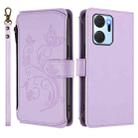 For Honor X7a 4G / Play7T 5G Butterfly Love Flower Multi-card Zipper Wallet Leather Phone Case(Light Purple) - 2