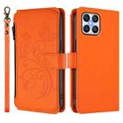 For Honor X8 4G / X30i 5G Butterfly Love Flower Multi-card Zipper Wallet Leather Phone Case(Orange) - 2
