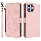 For Honor X8 4G / X30i 5G Butterfly Love Flower Multi-card Zipper Wallet Leather Phone Case(Pink) - 2