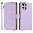 For Honor X8 4G / X30i 5G Butterfly Love Flower Multi-card Zipper Wallet Leather Phone Case(Light Purple) - 2