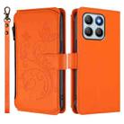 For Honor X8b 4G Butterfly Love Flower Multi-card Zipper Wallet Leather Phone Case(Orange) - 2