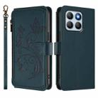For Honor X8b 4G Butterfly Love Flower Multi-card Zipper Wallet Leather Phone Case(Dark Green) - 2