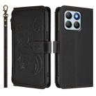 For Honor X8b 4G Butterfly Love Flower Multi-card Zipper Wallet Leather Phone Case(Black) - 2