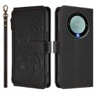 For Honor X9a 5G / Magic5 Lite / X40 Butterfly Love Flower Multi-card Zipper Wallet Leather Phone Case(Black) - 2