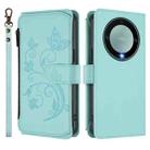 For Honor X9a 5G / Magic5 Lite / X40 Butterfly Love Flower Multi-card Zipper Wallet Leather Phone Case(Mint Green) - 2