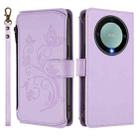 For Honor X9a 5G / Magic5 Lite / X40 Butterfly Love Flower Multi-card Zipper Wallet Leather Phone Case(Light Purple) - 2
