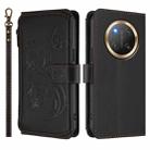 For Honor X9c 5G / Magic7 Lite Butterfly Love Flower Multi-card Zipper Wallet Leather Phone Case(Black) - 2