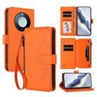 For Honor X9c Smart 5G / X60 Butterfly Love Flower Multi-card Zipper Wallet Leather Phone Case(Orange) - 1